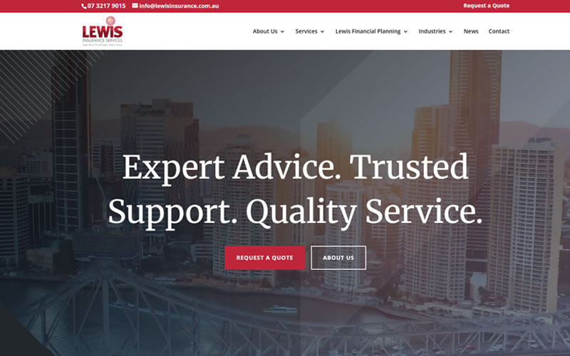 Lewis Insurance website preview